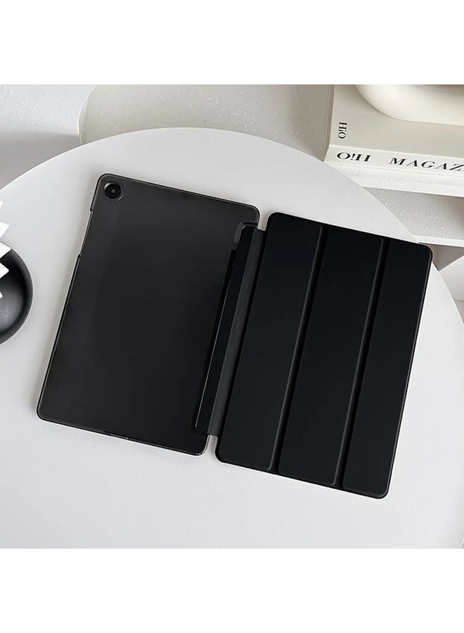 Samsung Galaxy Tab A9 Plus 11 Inch X210 X215 Protective Case Black Magnetic Faux Leather Hard Shell - Image 4